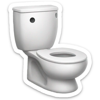 Toilet with smiling head sticking out  sticker