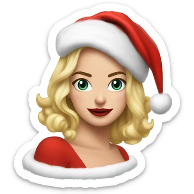 Margot Robbie as santa claus sticker