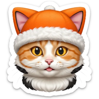 cat wearing a hat made out of sushi sticker