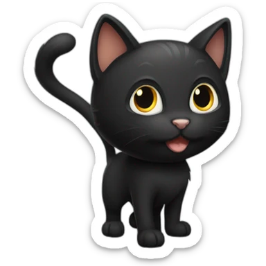 Black-cat-with-a-stubby-tail sticker