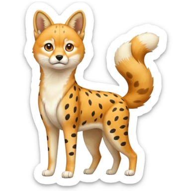 Cheetah-serval-shiba-inu-hybrid, full body sticker