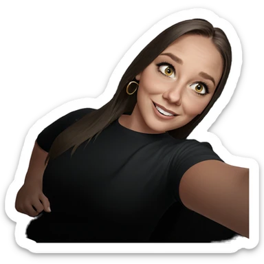 smiling girl in car selfie sticker