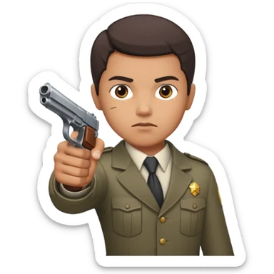 un personne qui tire avec un pistolet  sticker