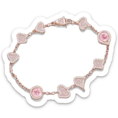 pink diamond van cleef 5 motif bracelet sticker