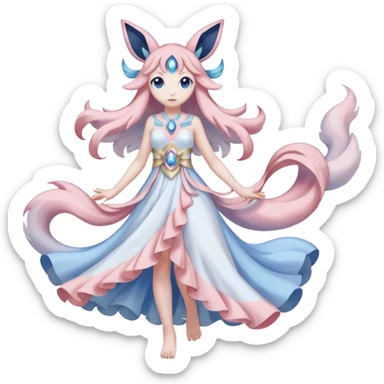Pastel Absol-Sylveon-Umbreon- fusion (full body) sticker
