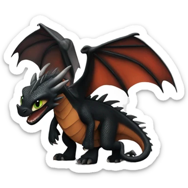 Dragón negro furia nocturna how to train your dragon sticker