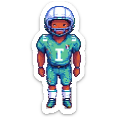 pixel art football player standing with simple background sticker