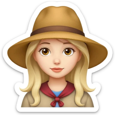 Wide Brim Hat Girl sticker