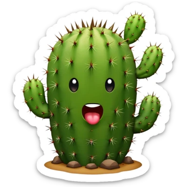 Cactus with a poo face sticker