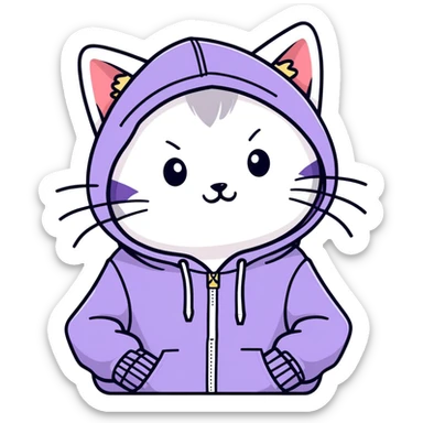 Kitty wearing bts hoodie sticker