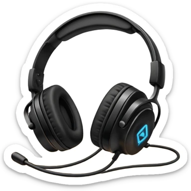 a gaming headset in a table  sticker