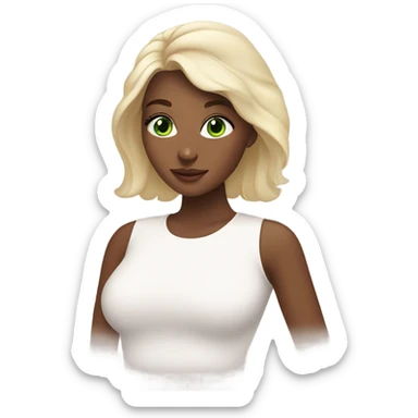 skin care girl green eyes sticker
