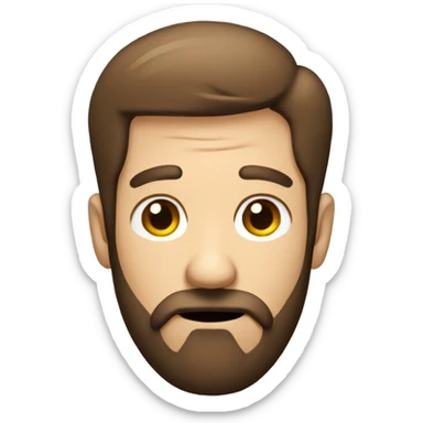 shrugging man with brown hair and beard sticker