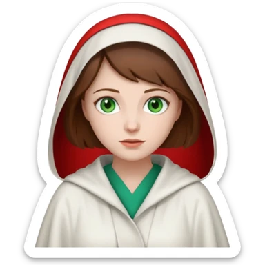 Handmaid woman with brown hair and green eyes sticker