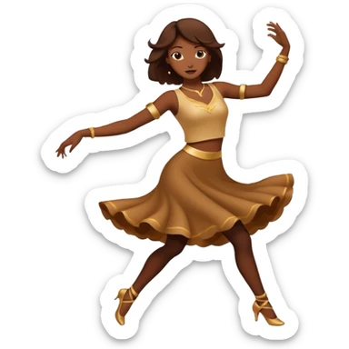 All Brown outline of a female dancing with thunder in the background  sticker
