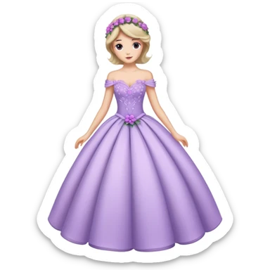 Lilac ball gown with flowers sticker