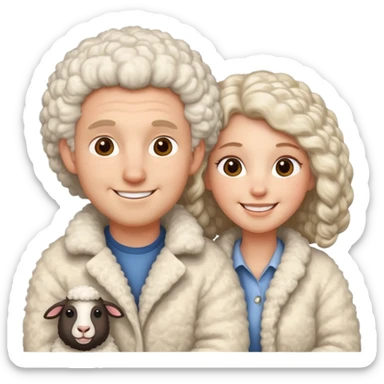 sheep husband wife sticker
