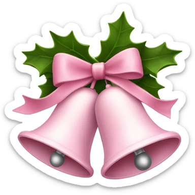 Light pink Christmas bells sticker