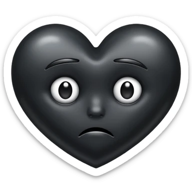 a black heart frowning sticker