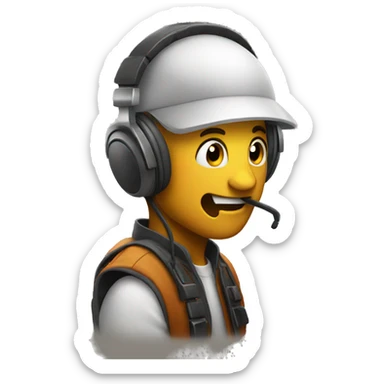Emoji avec un casque de musique sticker