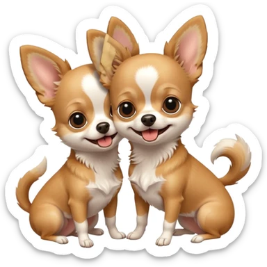 chihuahua dogs playing sticker