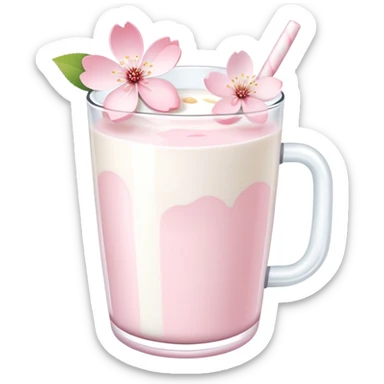 Cute Pastel pink and white Cherry Blossom Sakura Milk sticker