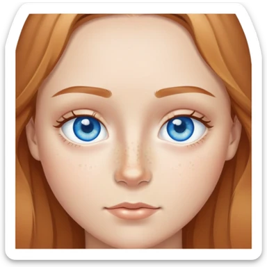 blue eyed with central heterochromia with freckles on nose and cheeks and light brown hair + normal light skin sticker