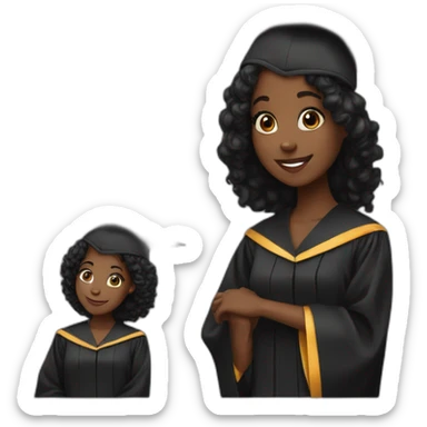 Black girl graduating one image sticker