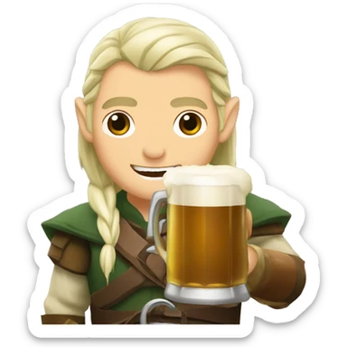 Legolas with beer sticker