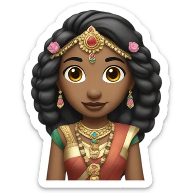 Indian princess with panda sticker