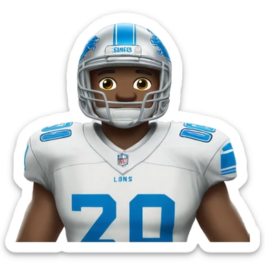 Detroit lions white jersey  sticker