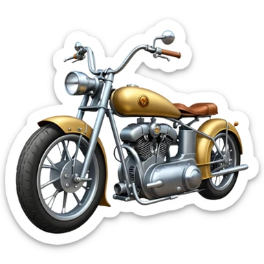 Tandem-wheel double rear axle steam-engined motorcycle  sticker