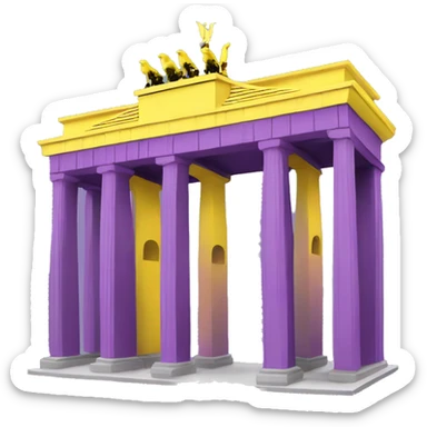 Purple and yellow brandenburg gate sticker