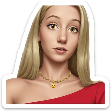 blonde girl with jewelry sticker