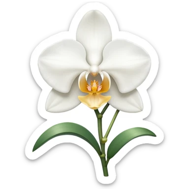 White colour orchid emoji sticker
