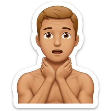 Guy holding his neck, choking himself ￼ sticker