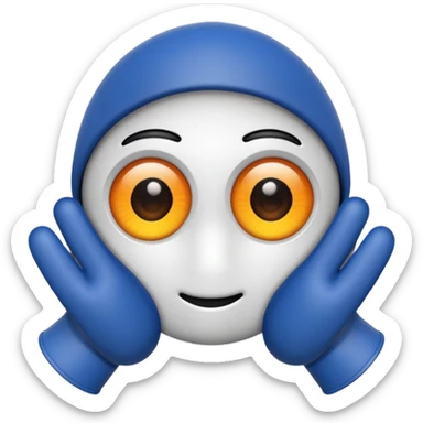 Mono tapando se los ojos con guantes sticker