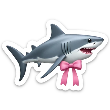 shark with little pink bow  sticker