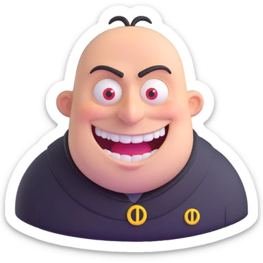 Gru from Despicable Me with his evil grin sticker