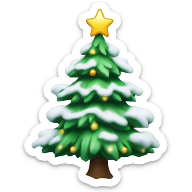 christmas tree with snow on it sticker