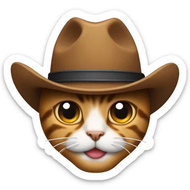 Cowboy hat emoji but with a cat face sticker
