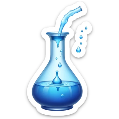 Blue potion bottle open with the liquid falling out (Upside-down with no cork and w/o handle) sticker