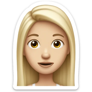 Skinny white girl with long hair with big eyes  sticker
