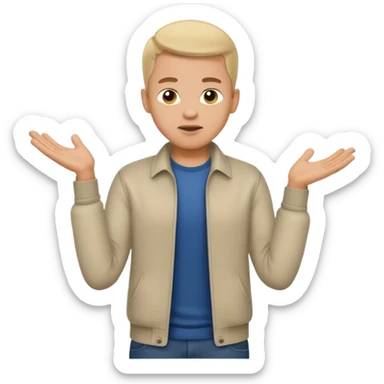 cool men person shrug pose sticker