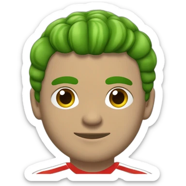 Jugador de fútbol camiseta verde y franjas roja sticker