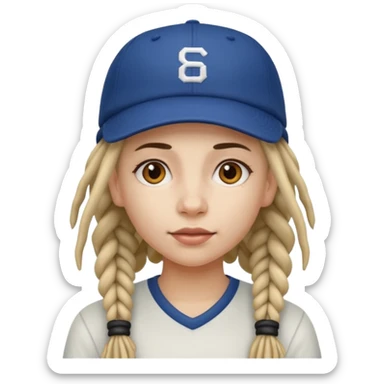 dreadlock baseball player girl sticker