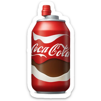Mitad de la botella de coca cola con un líquido marrón y arriba un poquito de espuma  sticker