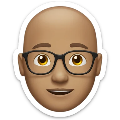 bald 35 year old men with glasses sticker