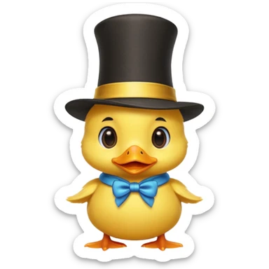 baby duck with magician’s hat
 sticker