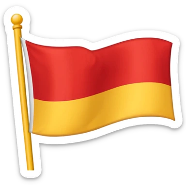 a flat flag that is split down the middle of half the polish flag and half the macedonian flag sticker